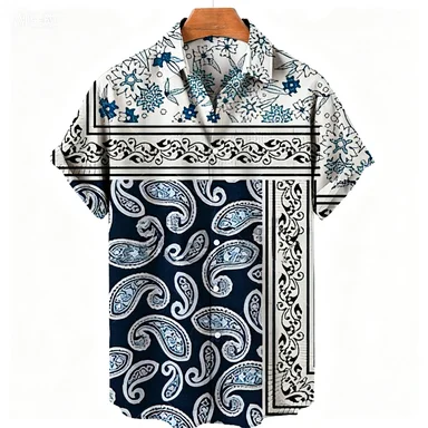 Men's Hawaiian Shirt 3D Fashionable Cashew Flower Print Style Comfortable Casual Wear
