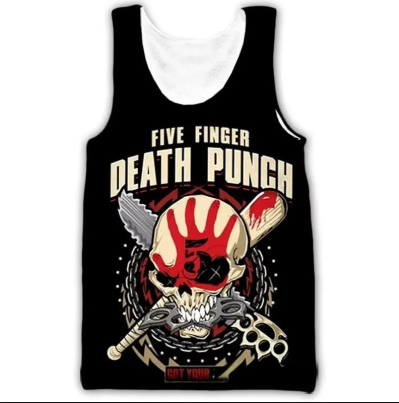 Five Fingers Death Punch Tank Tops 3D Print Streetwear Men's Fashion Oversized Sleeveless Tank Top Fitness Gym Vest Man Clothes