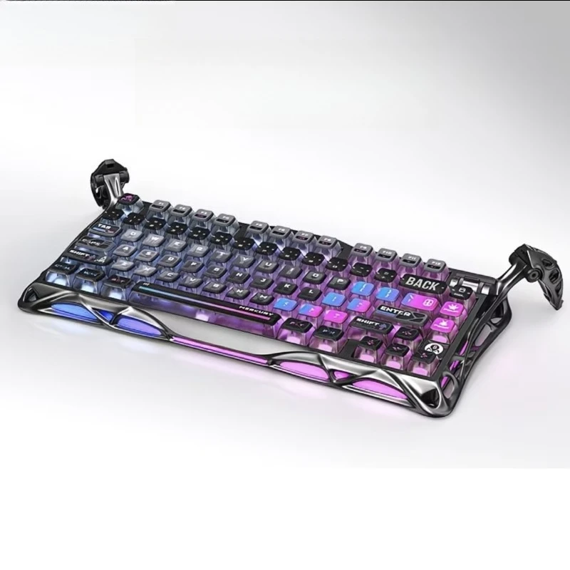 Three-mode e-sports hot-swappable computer RGB wireless bluetooth gaming mechanical keyboard