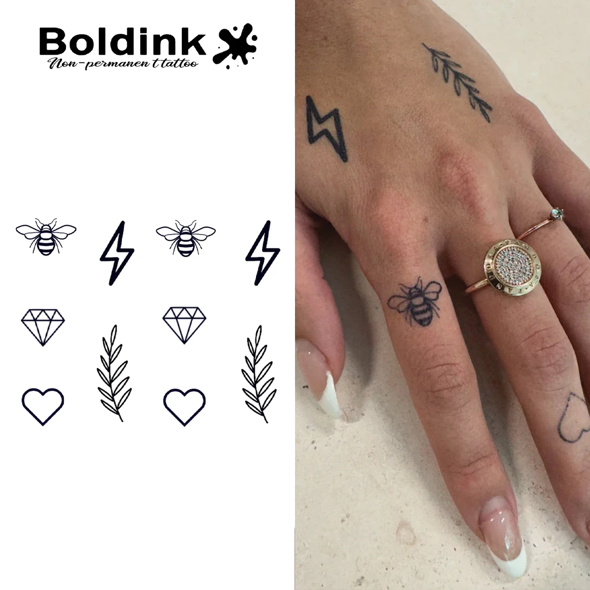 

Finger Temporary Tattoo,Lasts To 15 Days New Technology Magic Waterproof Semi Permanent Sticker.