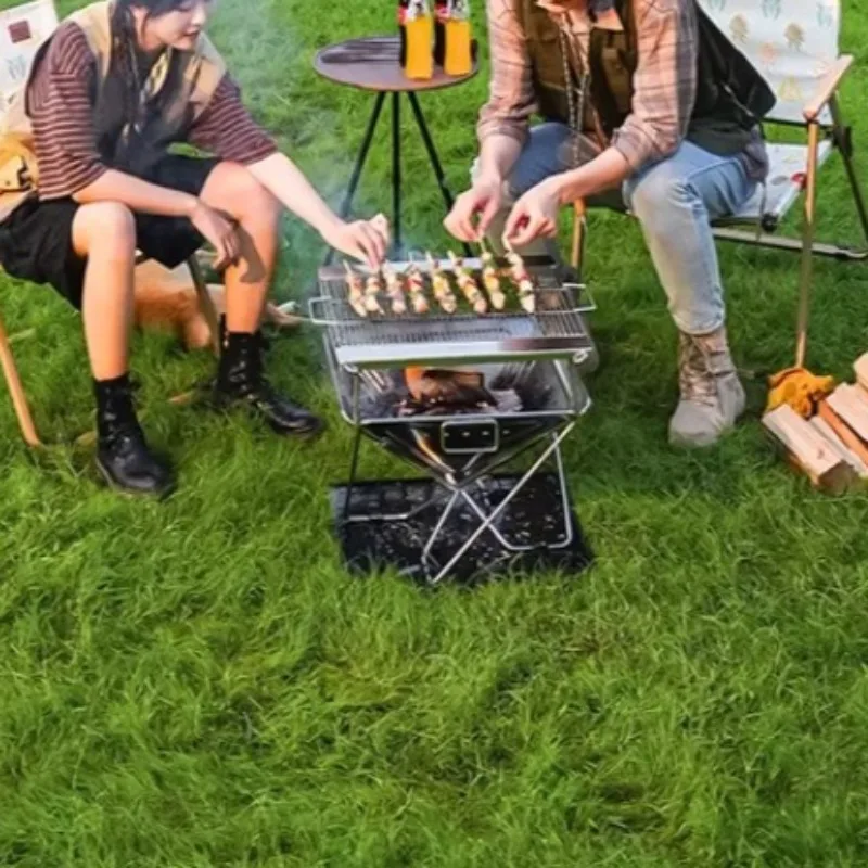 

Уличная портативная пожарная плита, сохраняющая тепло, легкая печь для костра, складная печь для кемпинга, путешествий, барбекю, многофункциональное оборудование