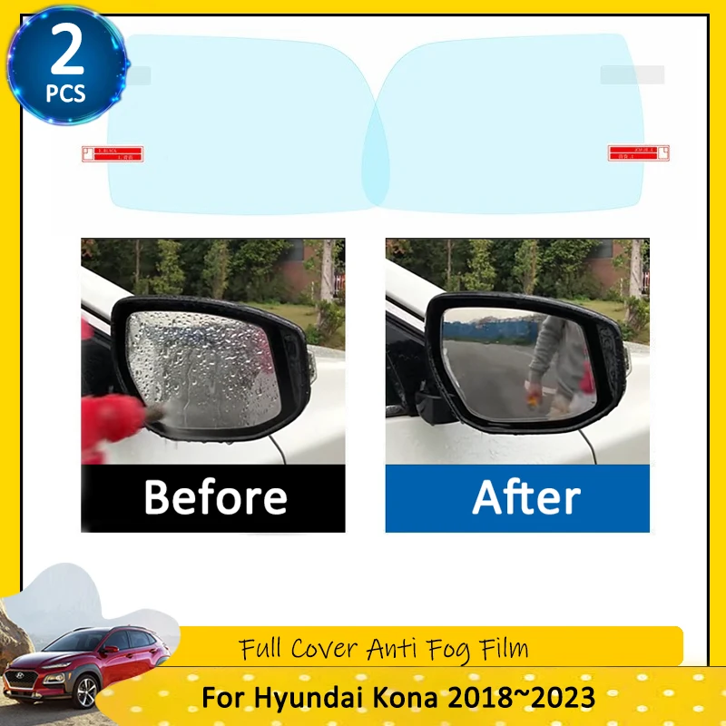 

Автомобильная пленка для Hyundai Kona OS MK1 Kauai 2018 ~ 2023 2019 2020 2021 2022 полное покрытие противотуманная пленка Запчасти для зеркала заднего вида аксессуары