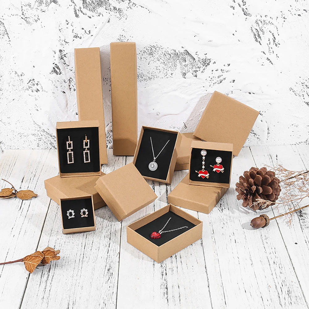 12-Pack White Paper Jewelry Gift Boxes