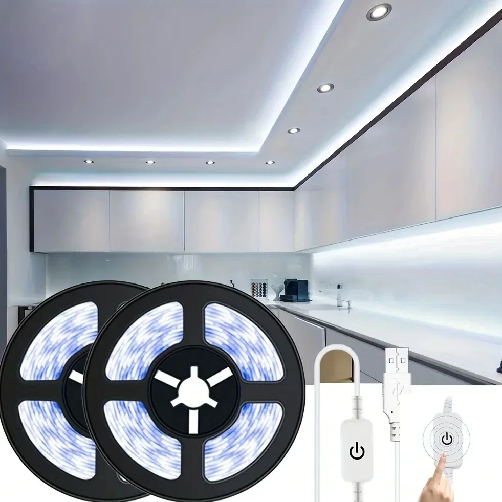 USB LED Strip Light Touch Sensing 5V 2835 LED Luci flessibili Nastro Retroilluminazione a nastro per illuminazione dell'armadio della stanza Illuminazione dello specchio