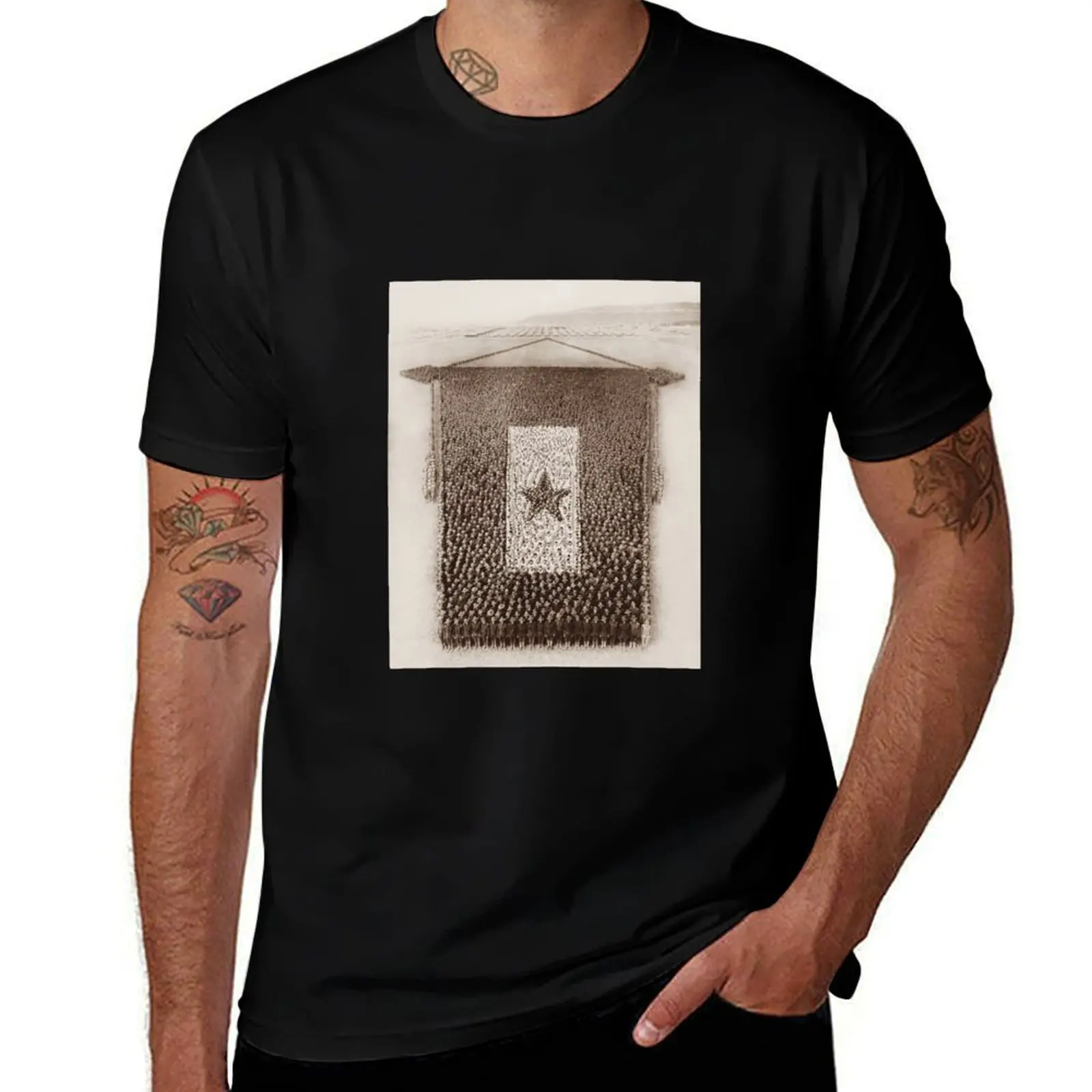 

Living Service Flag - Arthur Mole - Fort Riley - 1918 T-Shirt men t shirt cotton 100% man tshirt T-Shirt
