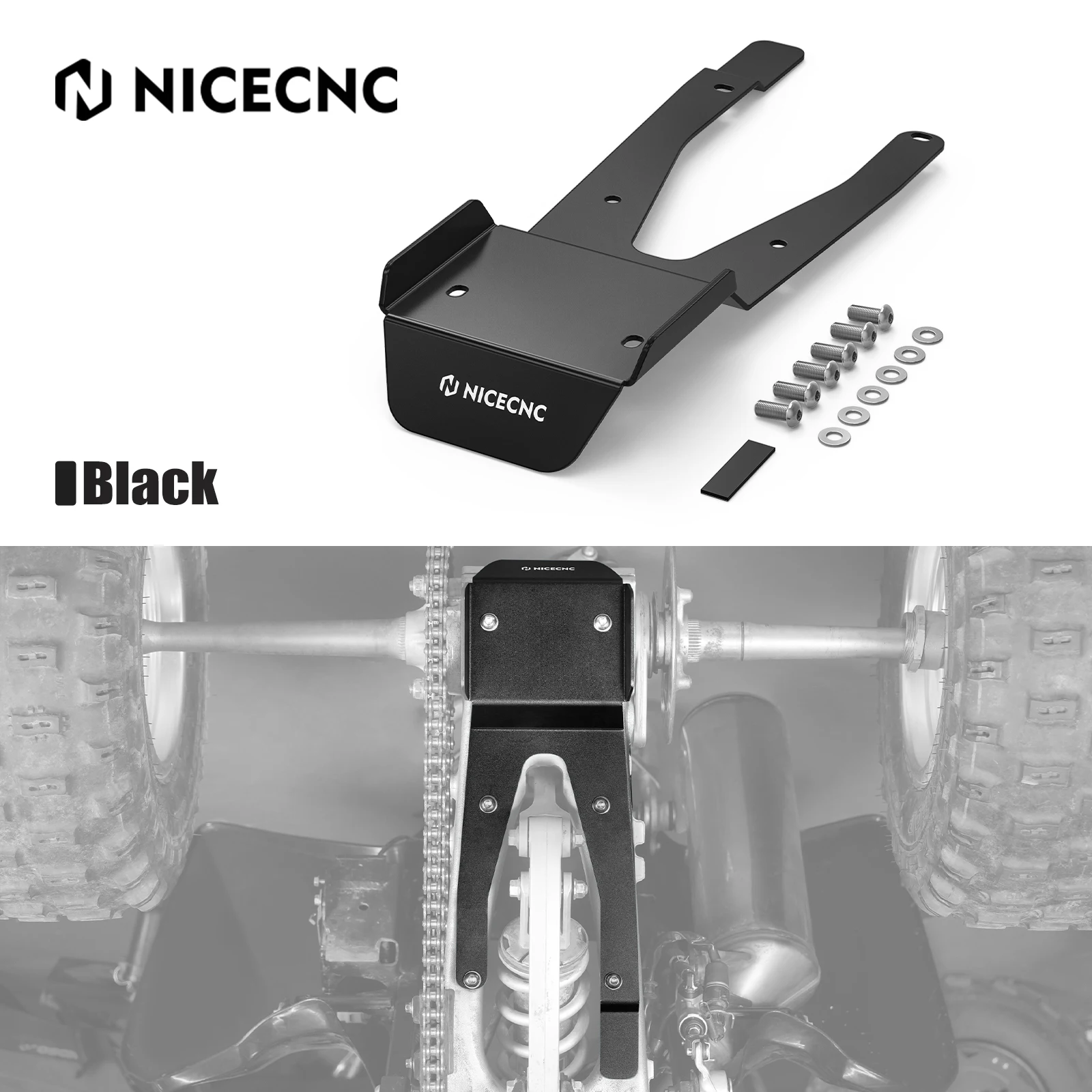 

NICECNC For Honda TRX450ER Electric Start 2006-2014 ATV Swing Arm Skid Plate TRX450R Kick Start 2006-2009 Replace 50355-HP1-600