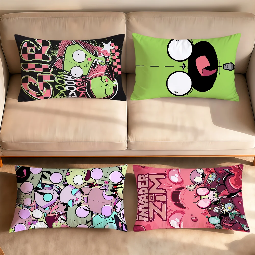 funny cartoon Art I-Invader Z-Zim cushion cover Rectangle Pillow Cover Home Sofa living Room Office hogar Decoration Pillowcase