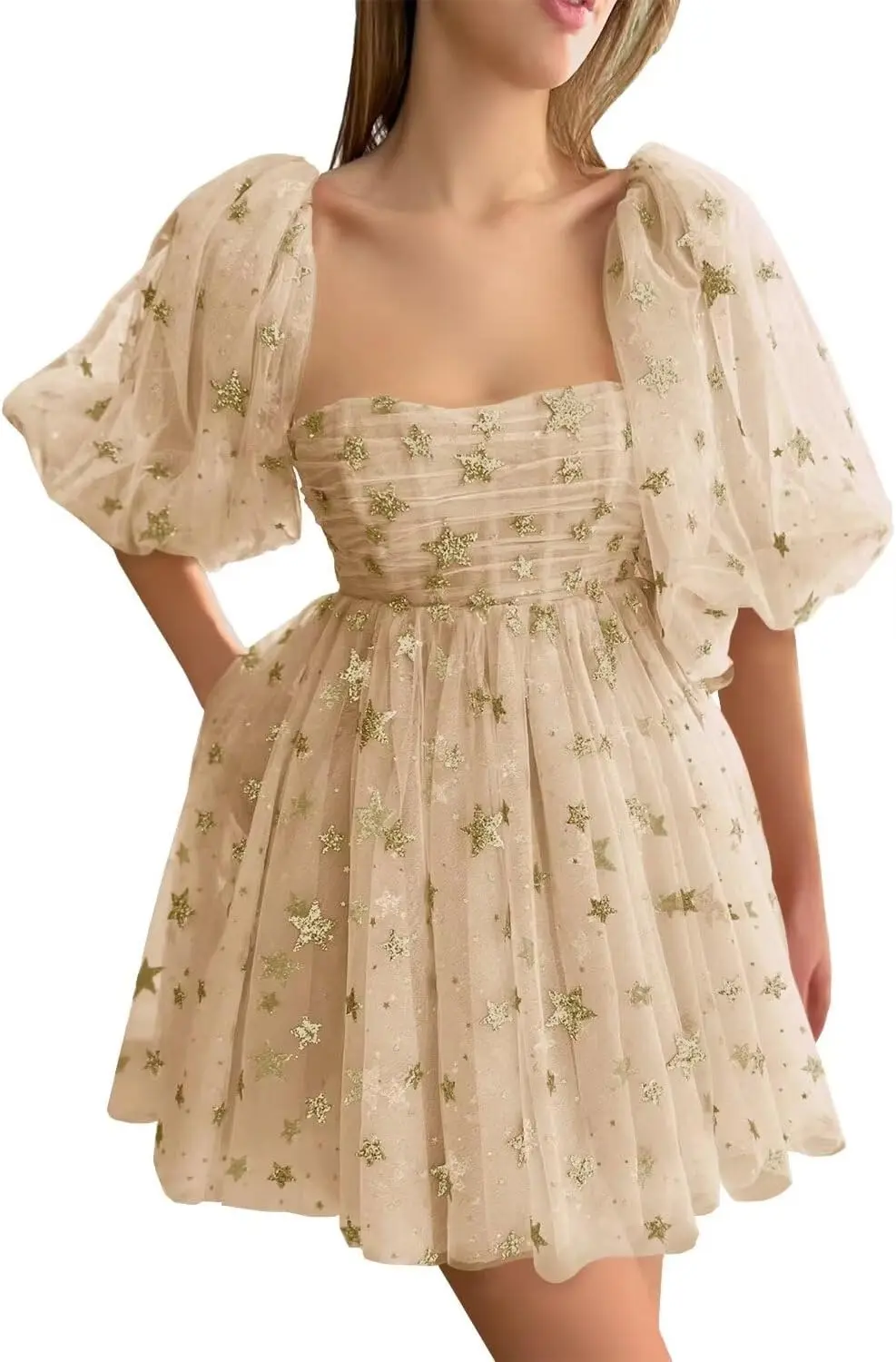 

Тюлевые платья для встречи выпускников Короткие блестящие звездные вечерние платья трапециевидной формы Выпускное платье Мини-платье Короткое платье для выпускного вечера Коктейльные платья