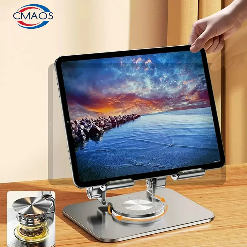 360° Rotation Tablet Stand for iPad, Adjustable Foldable Tablet Holder,Aluminum Phone Stand Compatible with iPad Pro/ Air/ Mini