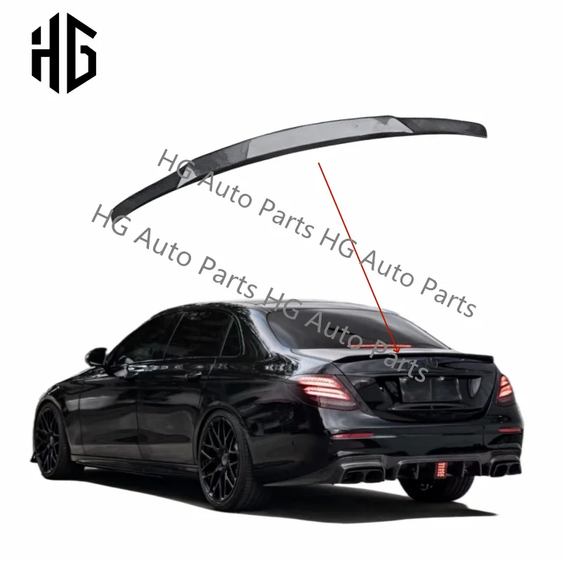 

For Mercedes Benz E Class W213 Real Carbon Fiber B Style Rear Spoiler Trunk Roof Wing Car Tailgate Upper Splitter Lip Car Parts