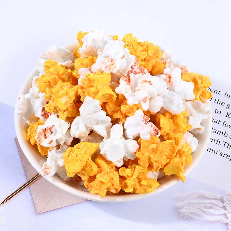 10Pcs Simulation Potato Chips Steamed Bun Popcorn Kitchen Accessories Play Toys Crafts Resin Cabochon Miniature Fake Food