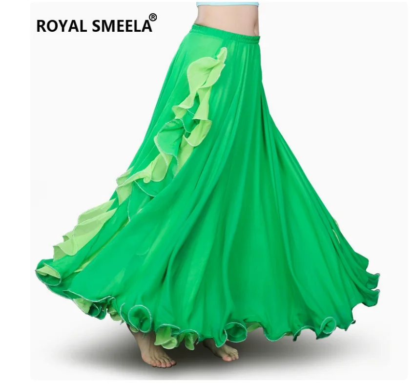 1pcs/lot woman chiffon belly dancing long skirt lady sexy slit long dancing skirt performance skirt