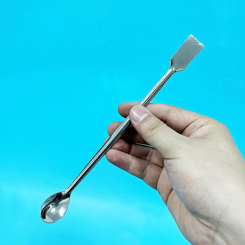 

Double-headed stainless steel medicine spoon,Length 20cm,A spoon at one end, A shovel at the other,Stainless steel reagent spoon