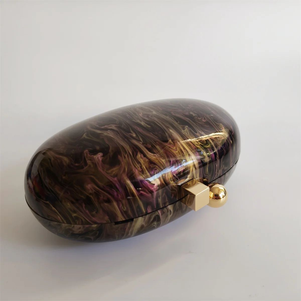 Casual Party Wedding Bag Travel Mini Acrylic Clutch Bag Ladies Purses Brown Pearl Luxury Brand Basic Design Handle Box Handbags