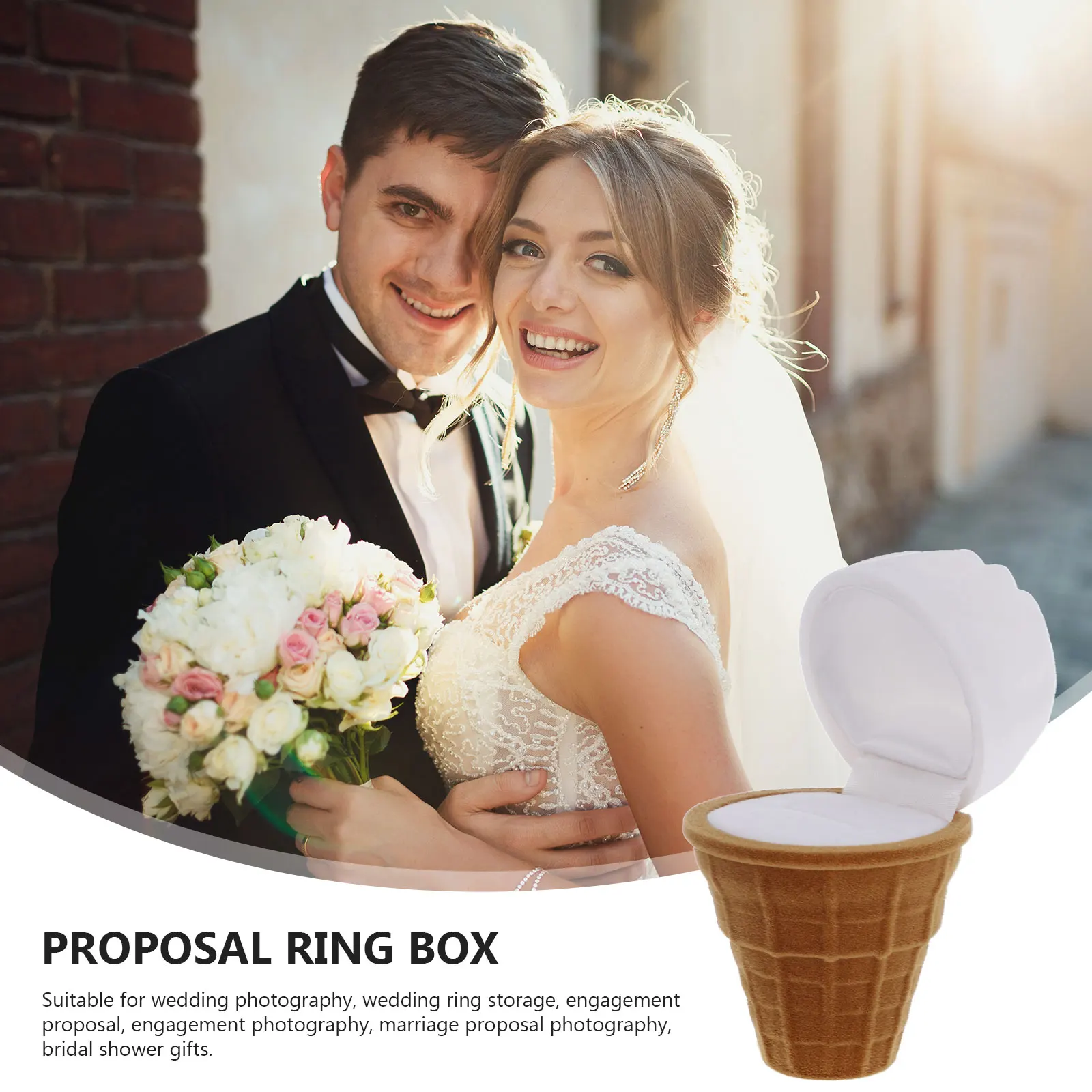 

Ice Cream Shape Ring Box Creative Jewelry Case Storage Earrings Holder Tin Travel Boxes For Women Proposal Gifts Packaging