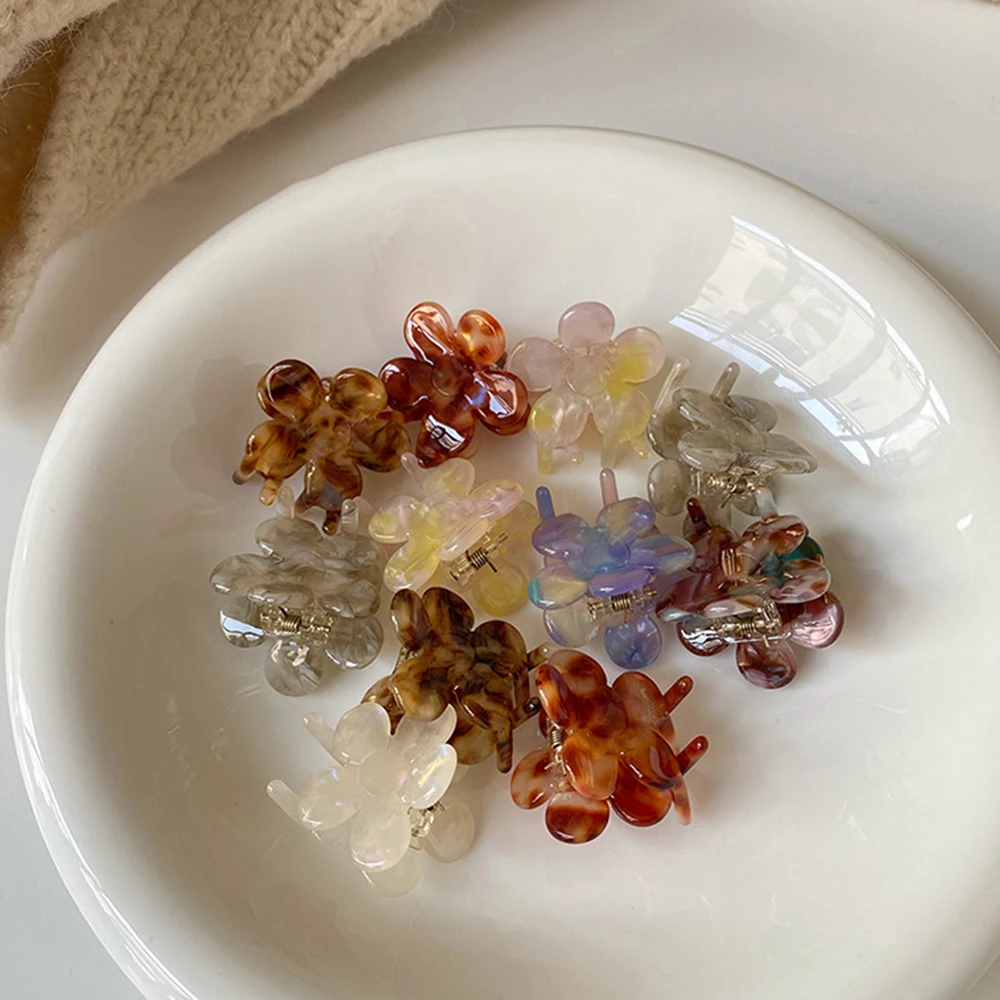 

Reto Temperament Elegant Small Women Acetic acid Hair Claw Versatile hairpin Hair accessories Flower grab clip