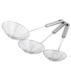 Handle Frying Filter Long Stainless Steel Colander French Fries Colander Kitchen Fried Net Sieve Tool Spoon Leaky Spoon