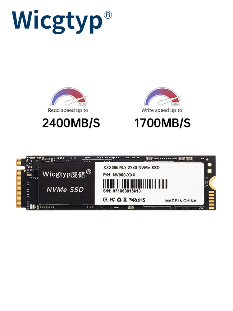 Wicgtyp-disco duro interno para ordenador portátil y de escritorio, unidad de estado sólido M2 SSD NVMe de 256GB, 512GB, 1TB, 128GB, M.2 NMVe 2280