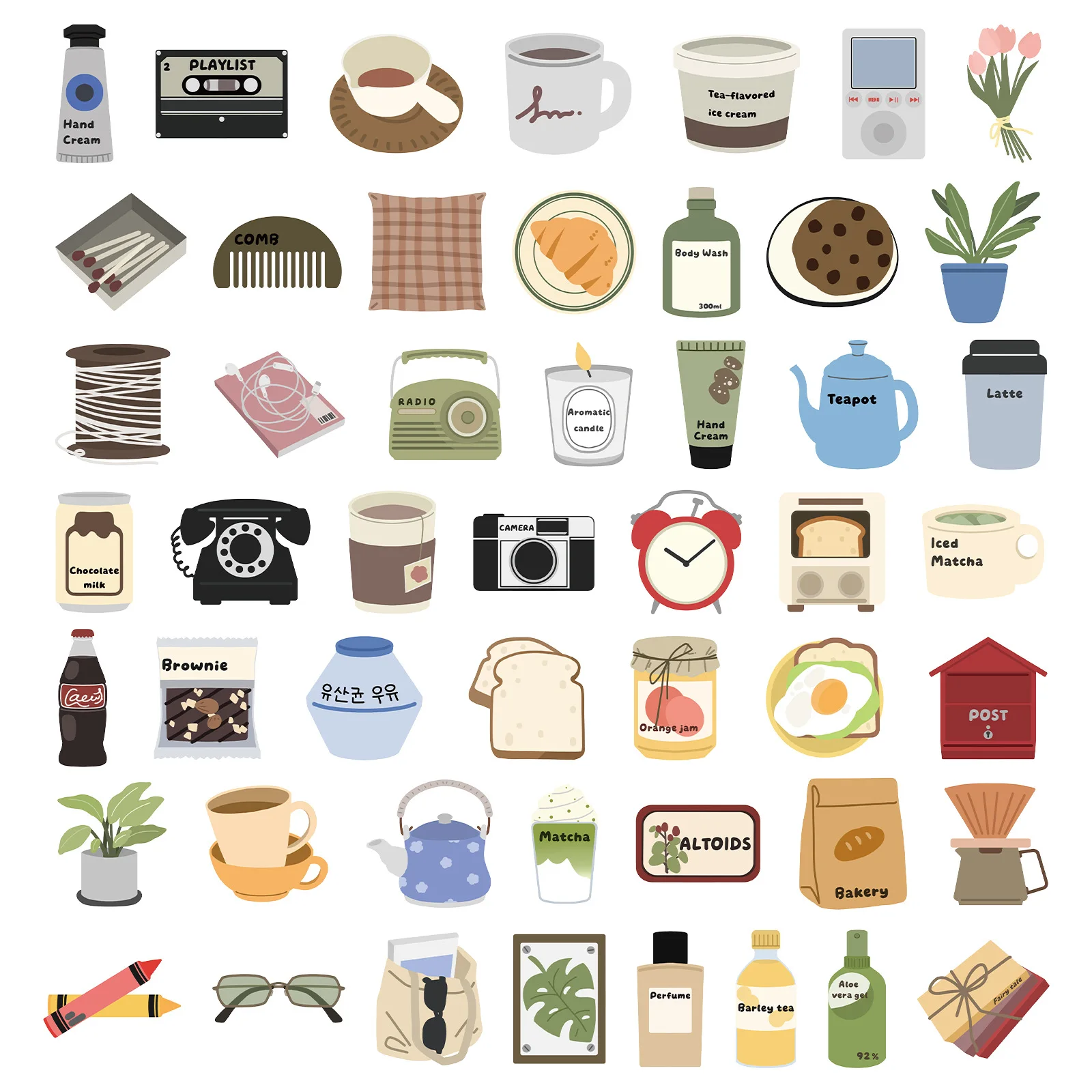 50pcs Daily Decoration Cartoon Stickers Graffiti Sticker Decorate Phone Back Card Trunk Water Cup Cute Cat Stickers Waterproof