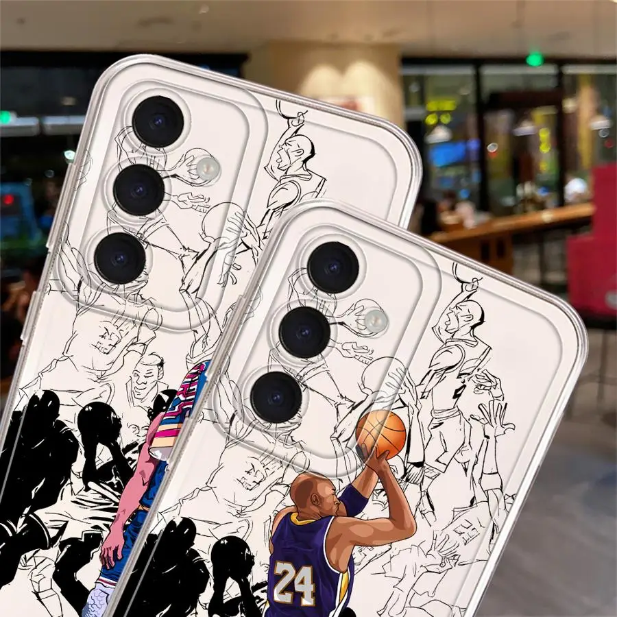 كرة السلة ستار قضية الهاتف لسامسونج غالاكسي A50 A51 A55 A72 A05 A54 A50 A03 A56 A52 A71 A04 A31 A02 A73 A06 A53 غطاء ناعم