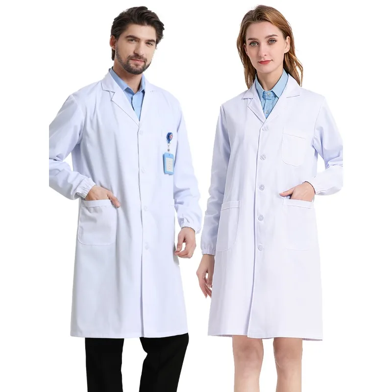 

Hospital Lab Coat Neutral White Lab Coat Long Sleeved Doctor's Uniform Nurse Doctor Work Uniform