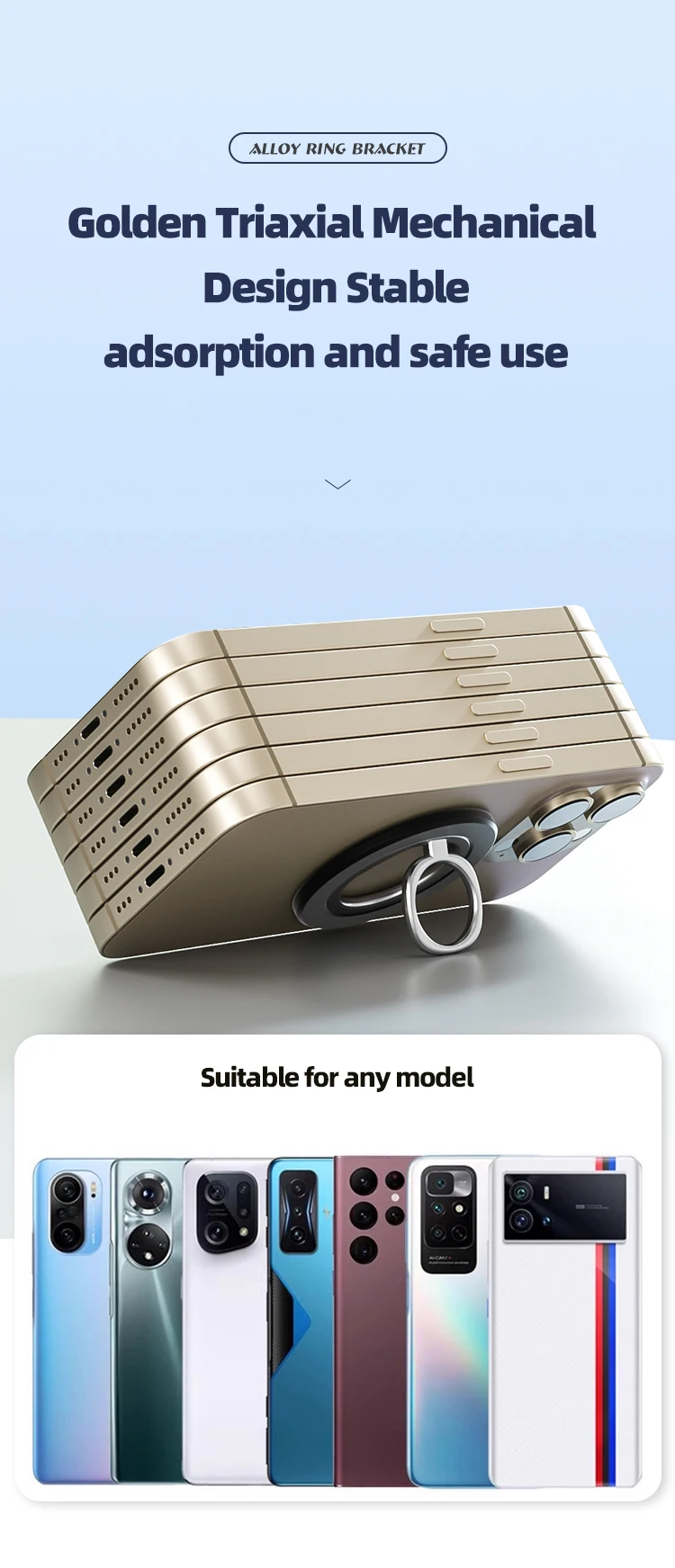 Mobiltelefon, zusammenklappbar, starker Magnethalter für Magsafe Fingerring 360 ° Rotationshalterung Magnetständer für iPhone 16 15 Samsung – Detail 7