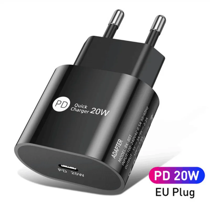 

Fast Charger for iPhone 12, EU and US Plug, Data USB Cable, Wire for iPad, Type C to Lighting, 10 PCs/Lot, 20W