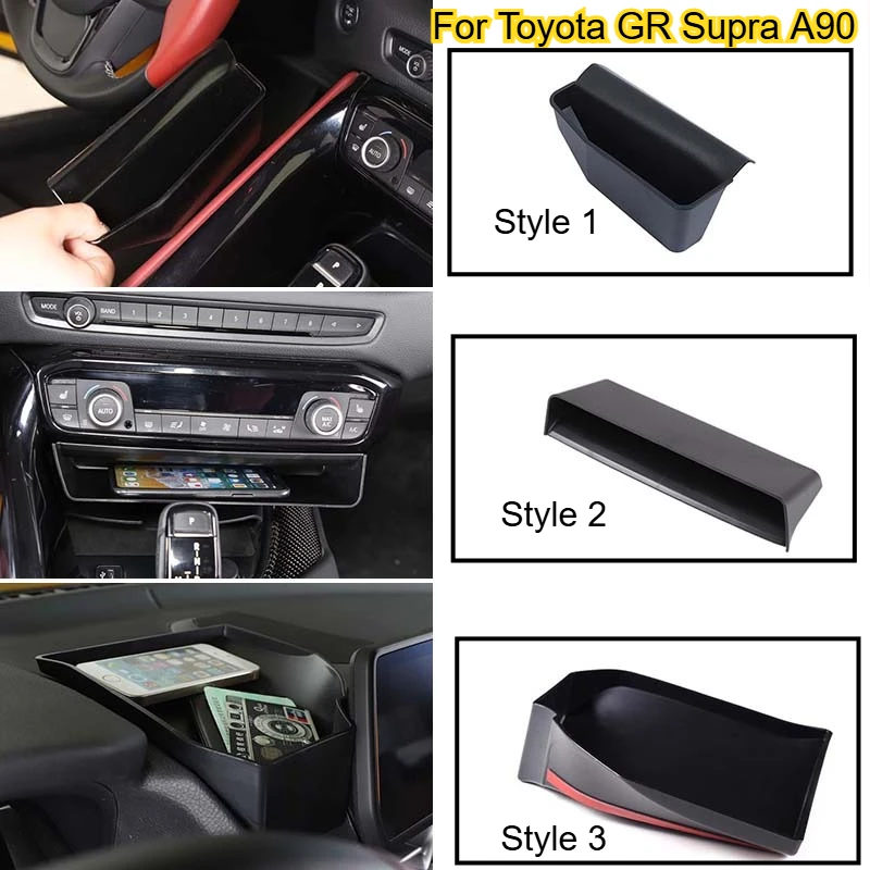 ABS Black Car Central Control Storage Box Multifunctional Phone Fit For Toyota GR Supra MK5 A90 2019-2025  Tray Car Accessories