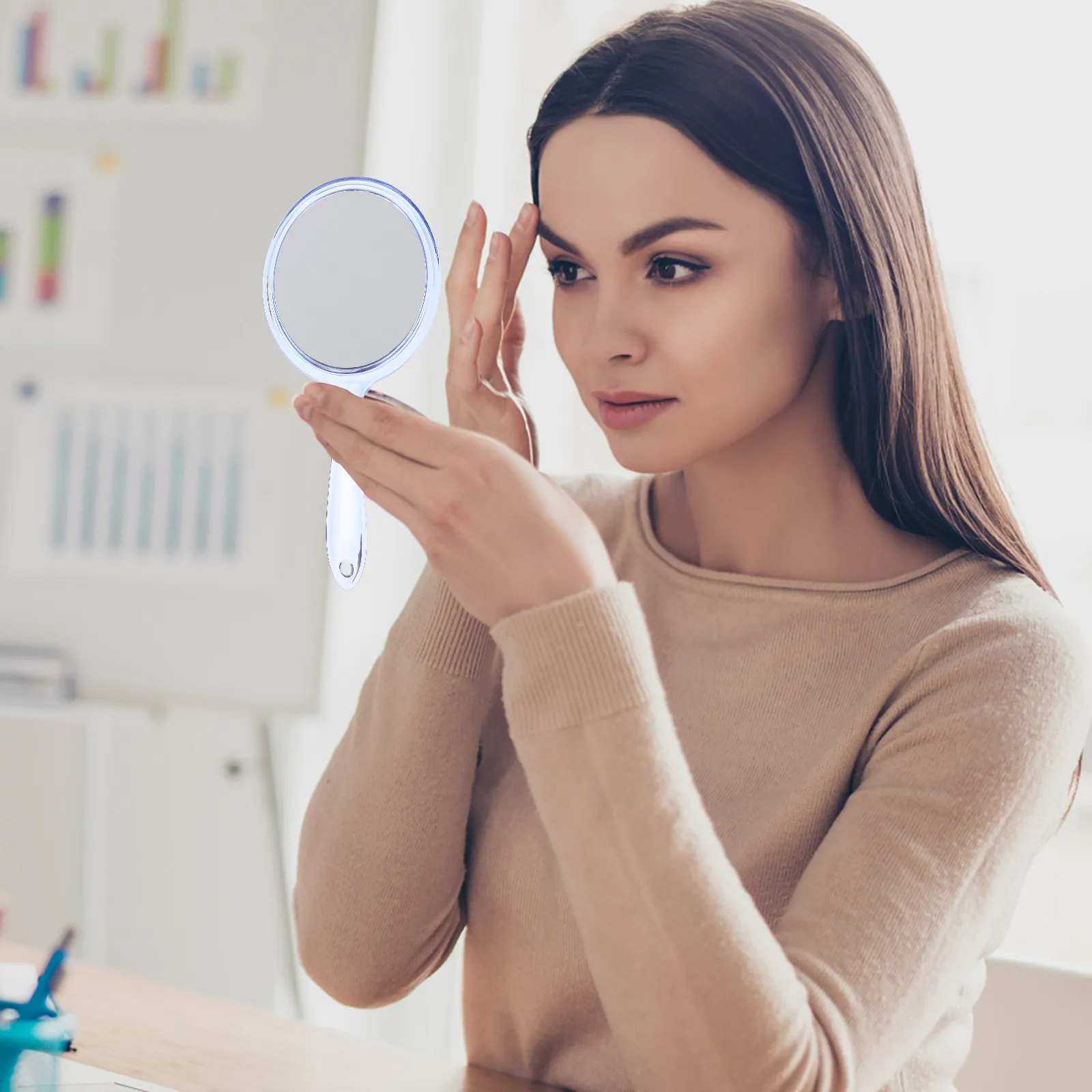 

2Pcs Mirror Double Sided Portable Makeup Mirror with 1X Clear View and 3X Hd Magnification Travel Friendly Compact