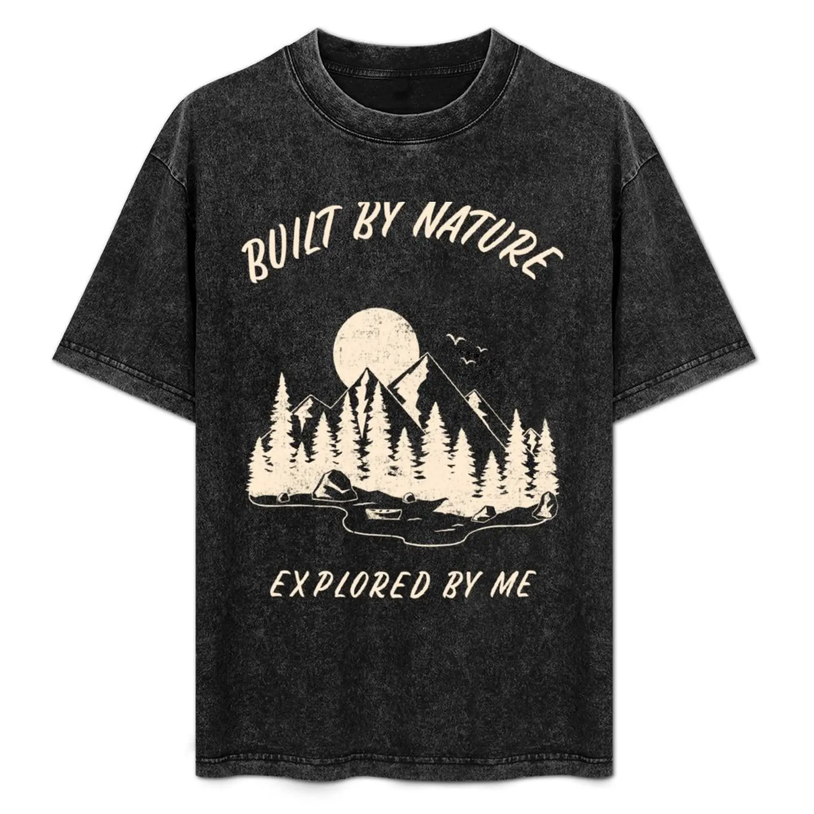 

Built by Nature Explored by me / Camping/ Back print T-Shirt Casual Lightweight Short Sleeve Top