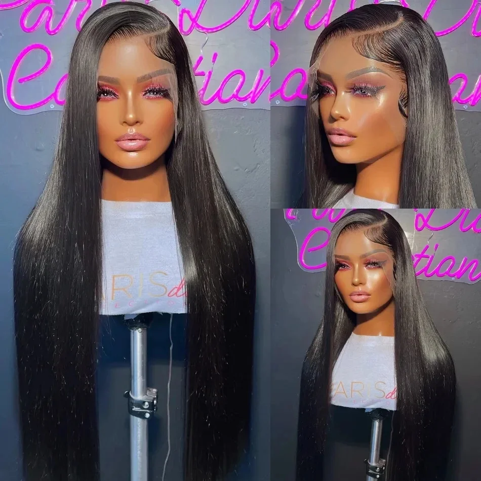 Nadine 36 Inch Straight Lace Front Wig Human Hair Brazilian Lace Wigs For Women 13x6 HD Lace Frontal Human Hair Wig PrePlucked