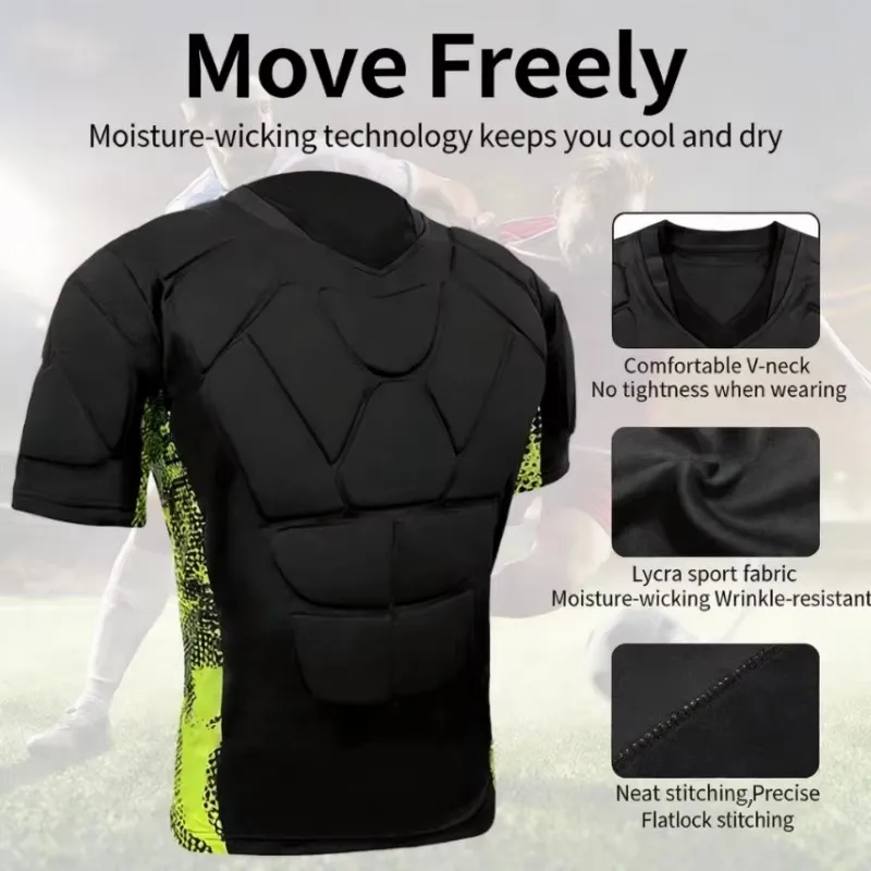大人用ペイントボールパッド入りスポーツtシャツ半袖ゴールキーパーチェストプロテクター、アイスホッケー・フットボール用トレーニングギア