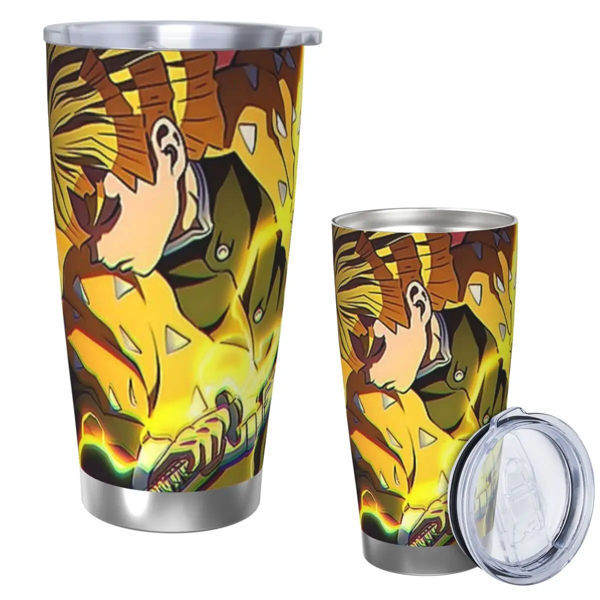 Anime Demon Slayer Kamado Tanjirou Stainless Steel Tumbler Vacuum Insulated Mug Thermal Cold Cup Straw With Lid 20oz
