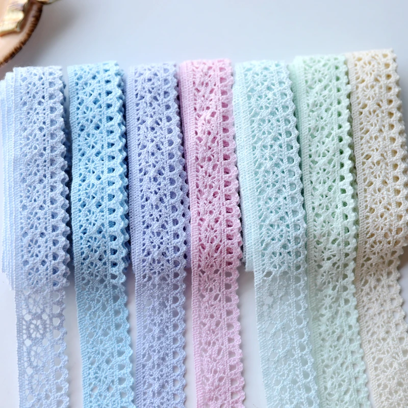 5 Meters 2CM Width Lace Fabric Cotton Elastic Lace Trim Bridal Dress Lace Costume Design Decoration