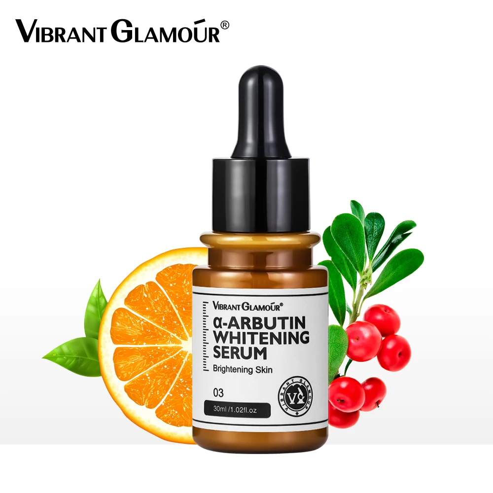 VIBRANT GLAMOUR Arbutin Whitening Serum Brighting Moisturizing Essence Reduce Dullness Spot and Acne Marks Facial Skin Care 30ml