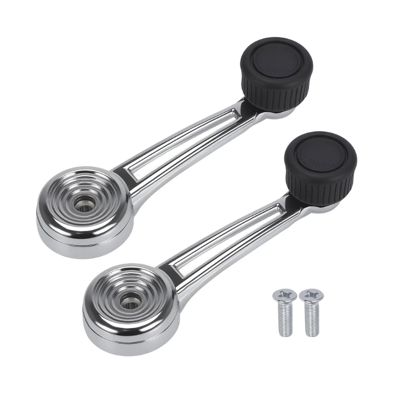 124B D4TZ-102334 Door Window Crank Replacement Handles for F-100 Select Older Truck and SUV Manual Window Service, Bright Metal