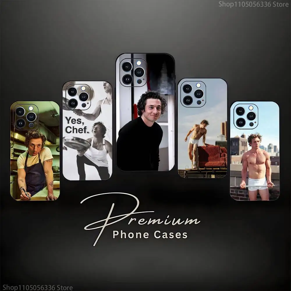 

J-Jeremy Allen White actor Phone Case For iPhone 17,16,15,14,13,12,11 ,Pro Max,XS,X,XR,SE,Mini,8,7,Soft Silicone Black Cover