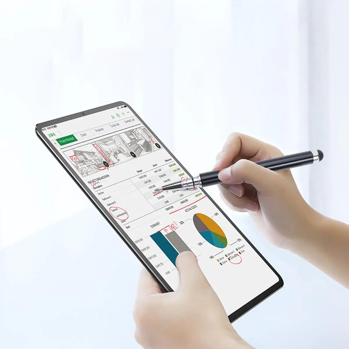 

Capacitive Pen Metal Touch Screen Pen for Phone Computer Writing Tool Smooth Surface Warm Tip Use Without Removing Gloves