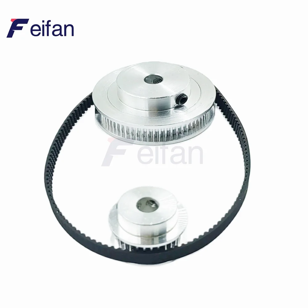 2GT Timing pulley set 2:1 reduction ratio transmission component GT2 Pulley Belt Kit 80T 40Teeth Belt Width 6mm Bore 5~12mm GT2，