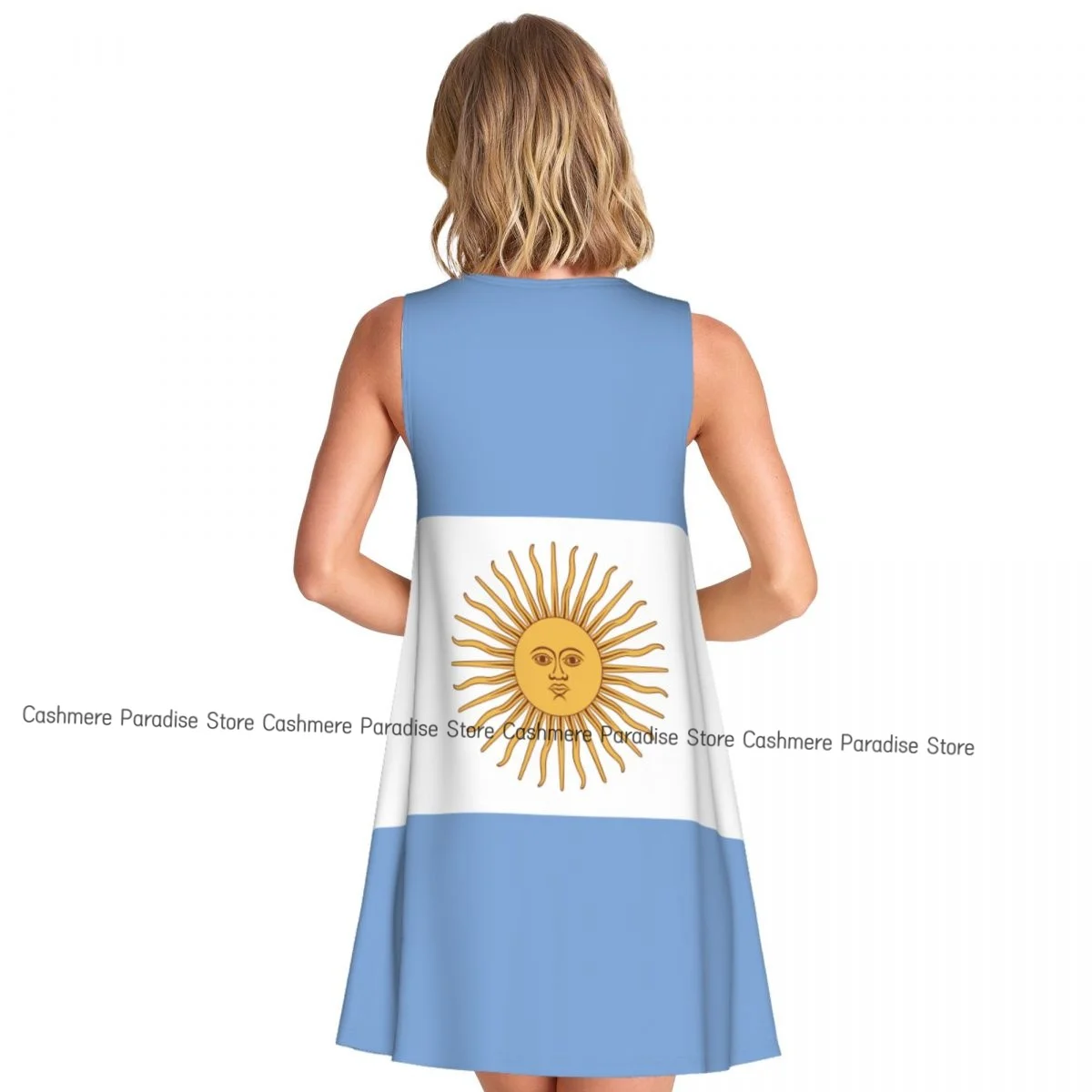 Robes d'été pour femmes, t-shirt de plage, sans manches, drapeau argentin, décontracté, ample, débardeur, 2025