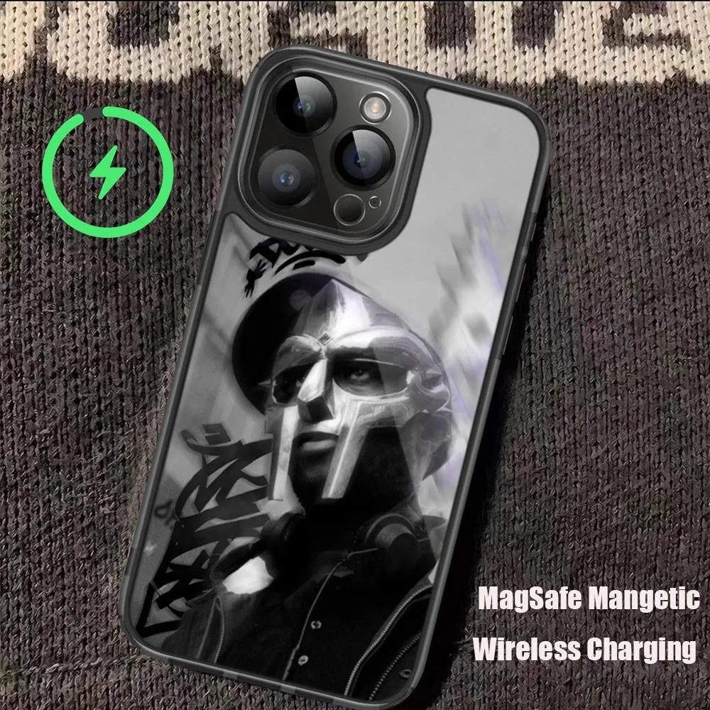 M-MF DOOM Rapper Phone Case For iPhone 11 12 13 14 15 Pro Max Plus Mini Magsafe Magnetic Wireless Charging Shell