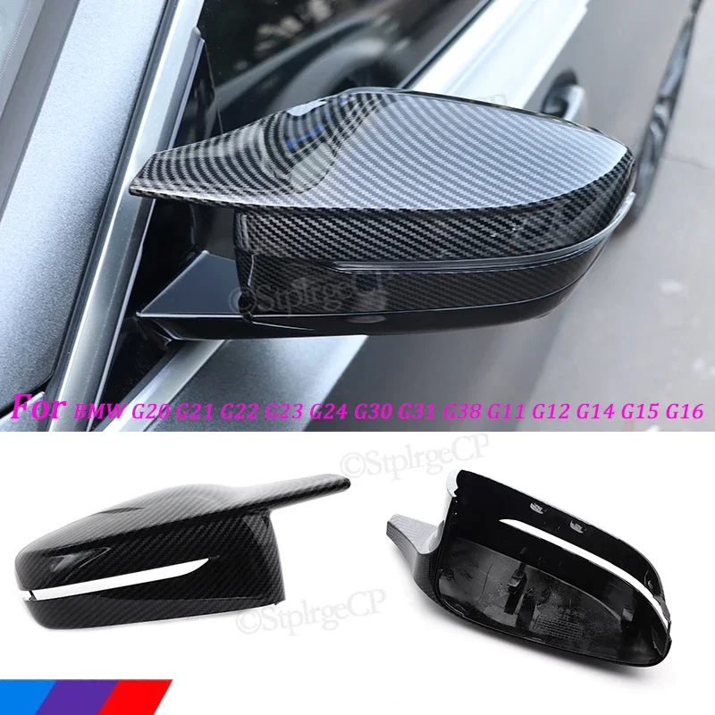 

G20 G21 Carbon Fiber Bright Black car side mirror cover For BMW 3 4 5 7 8 Series G30 G38 G22 G23 G11 G12 G15 G16 M3 M4 Style