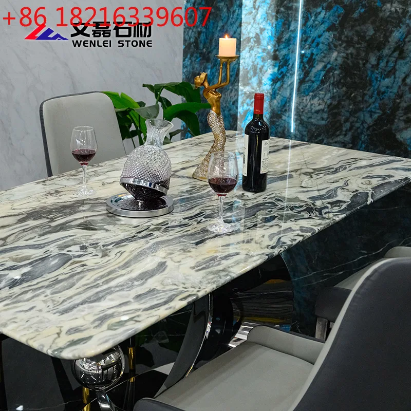 YAO marble complete set of natural luxury stone high-end dining table Italian square table round table