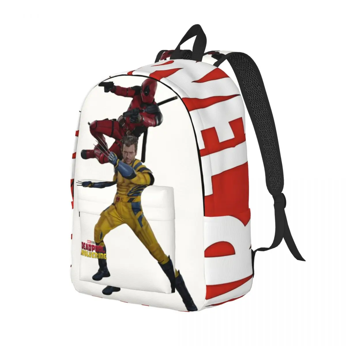 Kawaii Deadpool & Wolverine Handbag Hiking Multi Compartment Disney Marvel Deadpool & Wolverine Film Students Bookbag For Gifts