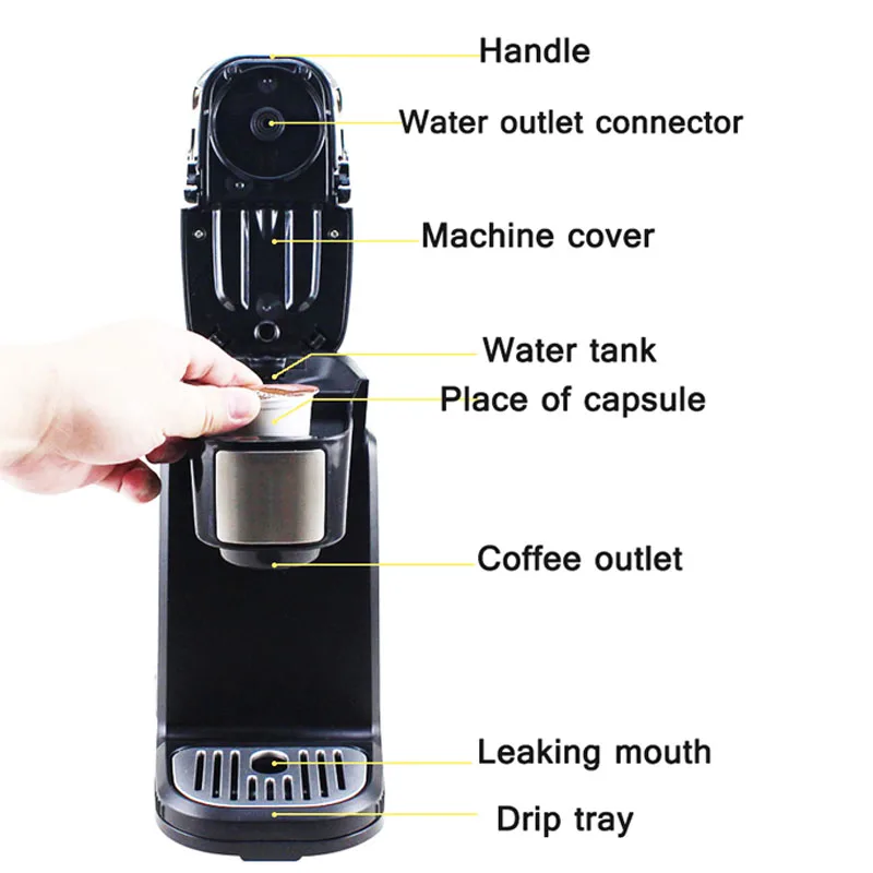 220V Capsule Coffee Machine Multifunctional Powder Tea Espresso Cafetera Three-In-One Portable Coffee Maker Capsule AC-507K Hot