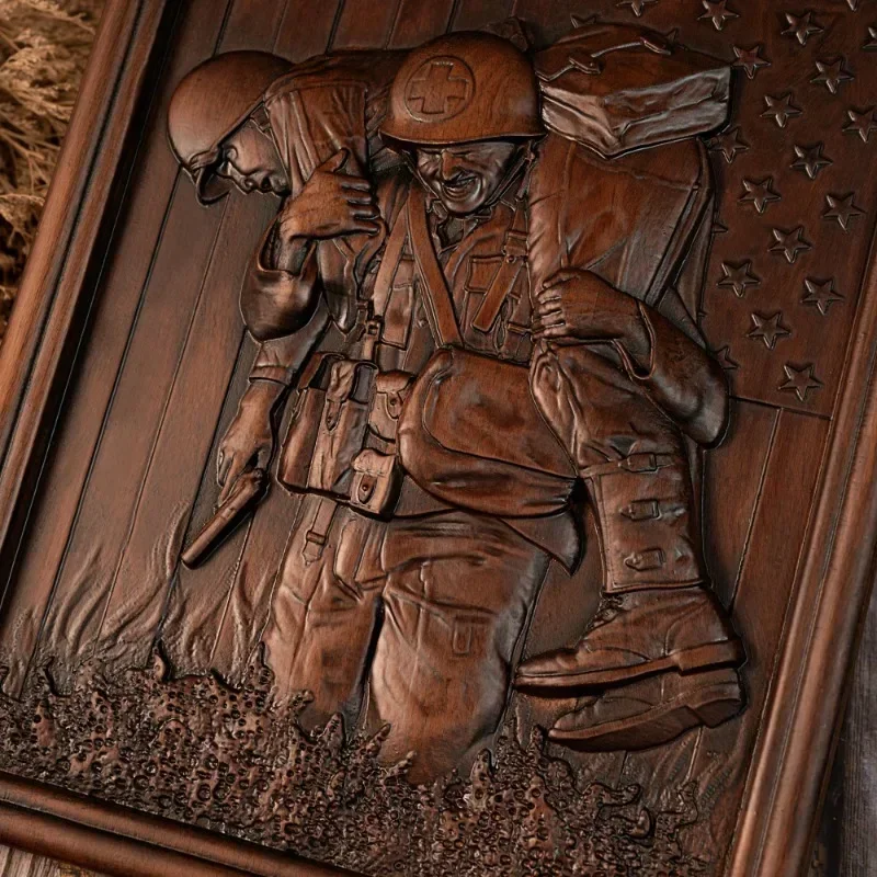 Vintage Vietnam War Veterans Wood Sculpture Wall Decor Wooden Hanging Sculpture Art Work Gift