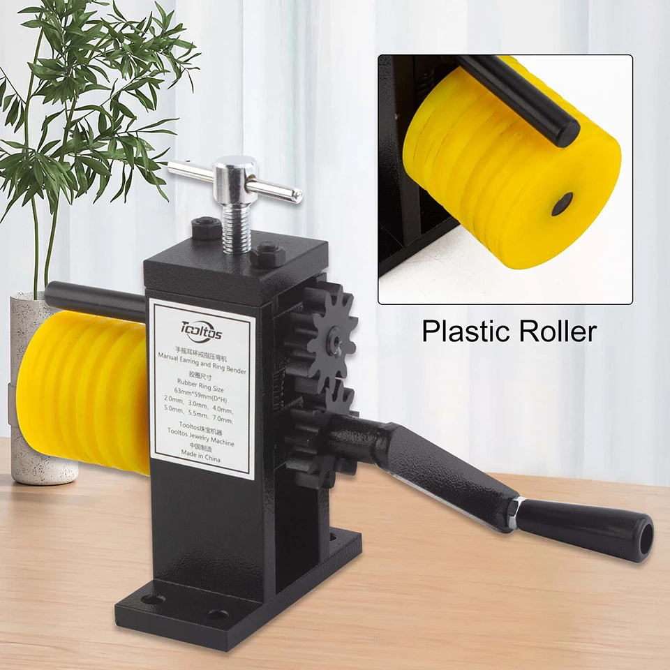 ماكينة ثني المجوهرات اليدوية، بكرة فولاذية لصنع حلق الإسورة الدائرية، أداة ثني الأساور اليدوية #5