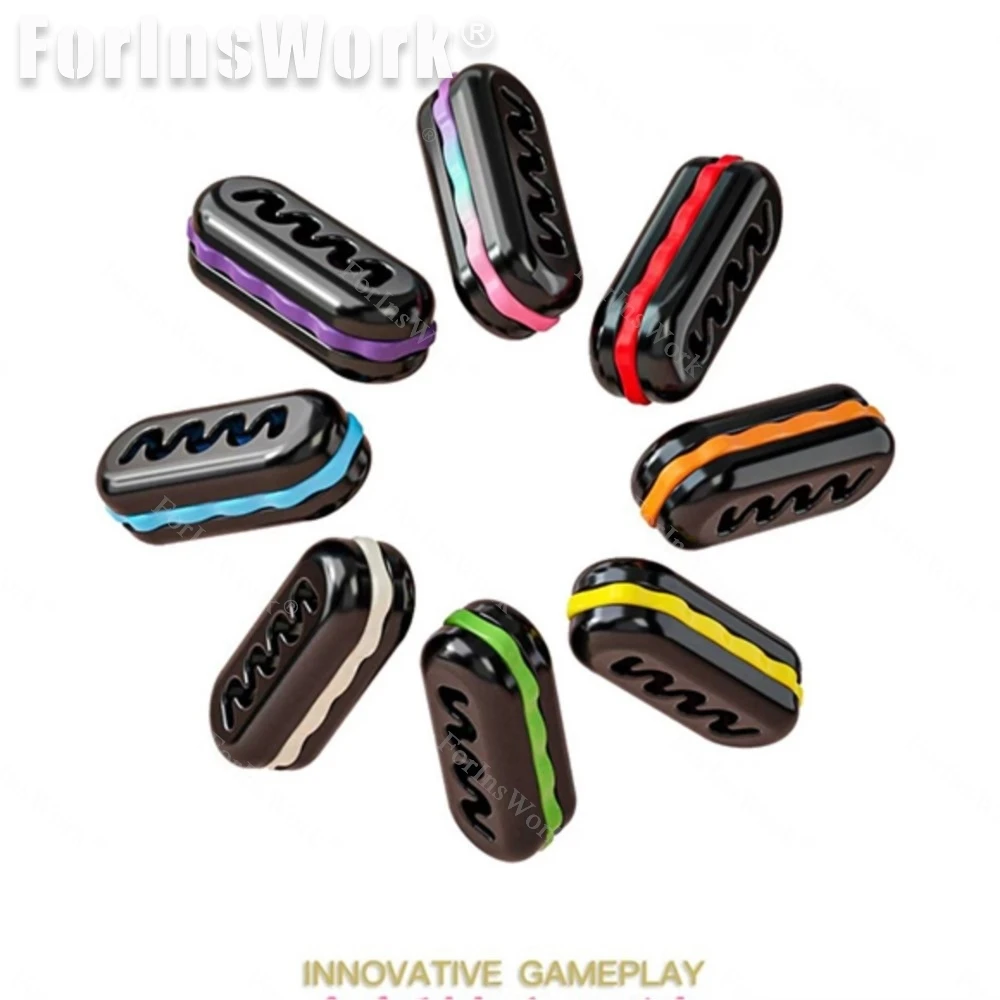 ROGUE&OS Hambuger 마그네틱 푸시 슬라이더 EDC 감압 장난감 Figete 장난감 마그네틱 장난감 데스크 장난감