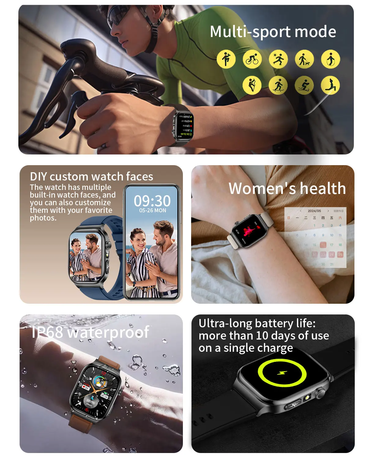 2026 Neue Krankenhausqualität Gesundheits-Smartwatch Körperfett EKG Blutsauerstoff Blutdruck Gesundheits-AMOLED-Bildschirm HD-Anruf Sport-Smartwatches für Herren – Detail 5