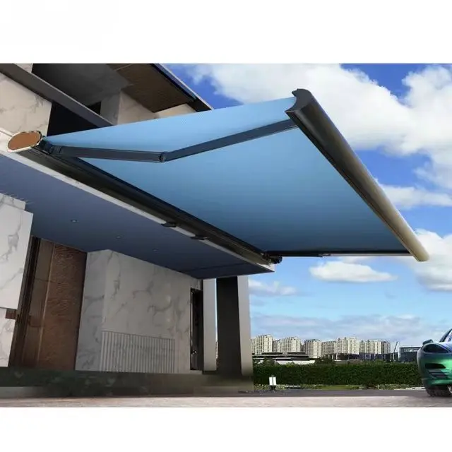 Retractable Garden Aluminum Folding Arm Awning Outdoor Full Cassette Awning Windproof Automatic/Manual/Remote Control  Customiza